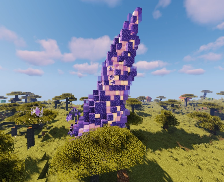 Outbreaks look like spikes of amethyst crystal